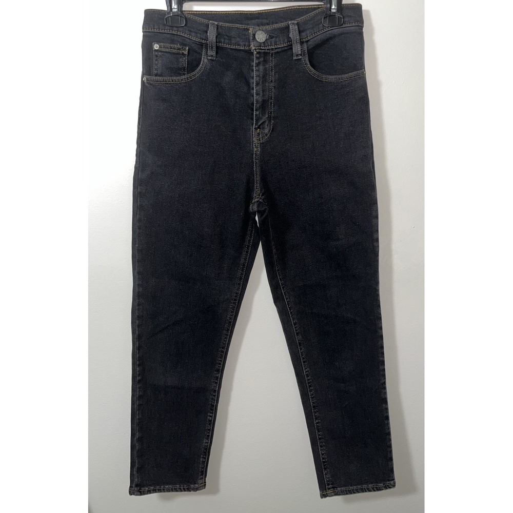BDG Girlfriend Jeans 29 Black High-Rise Goth Baddie WhimsiGoth Edgy Denim Grunge